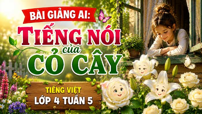 Bài giảng AI Tiếng nói của cỏ cây - Tiếng Việt 4 tuần 5: Bí quyết thu hút học sinh trong giờ Tập đọc